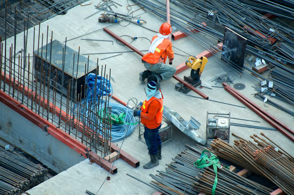 Building construction site managed by Origin Construction in Hyderabad